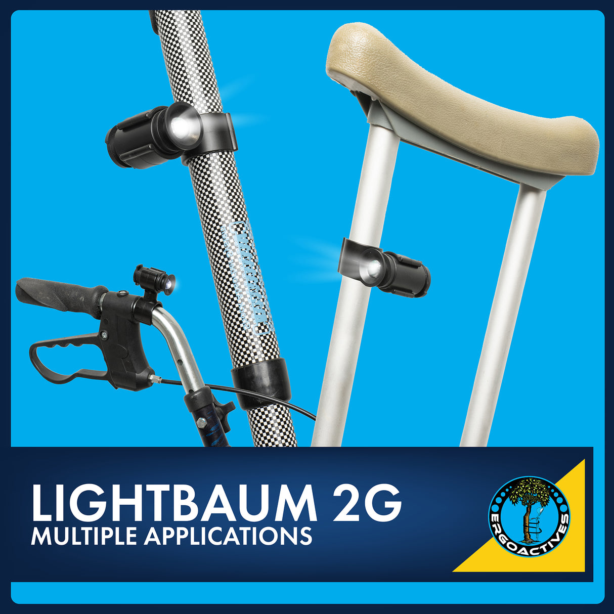 Crutch & Cane Flashlights, LightBaum 2G Brand New Version