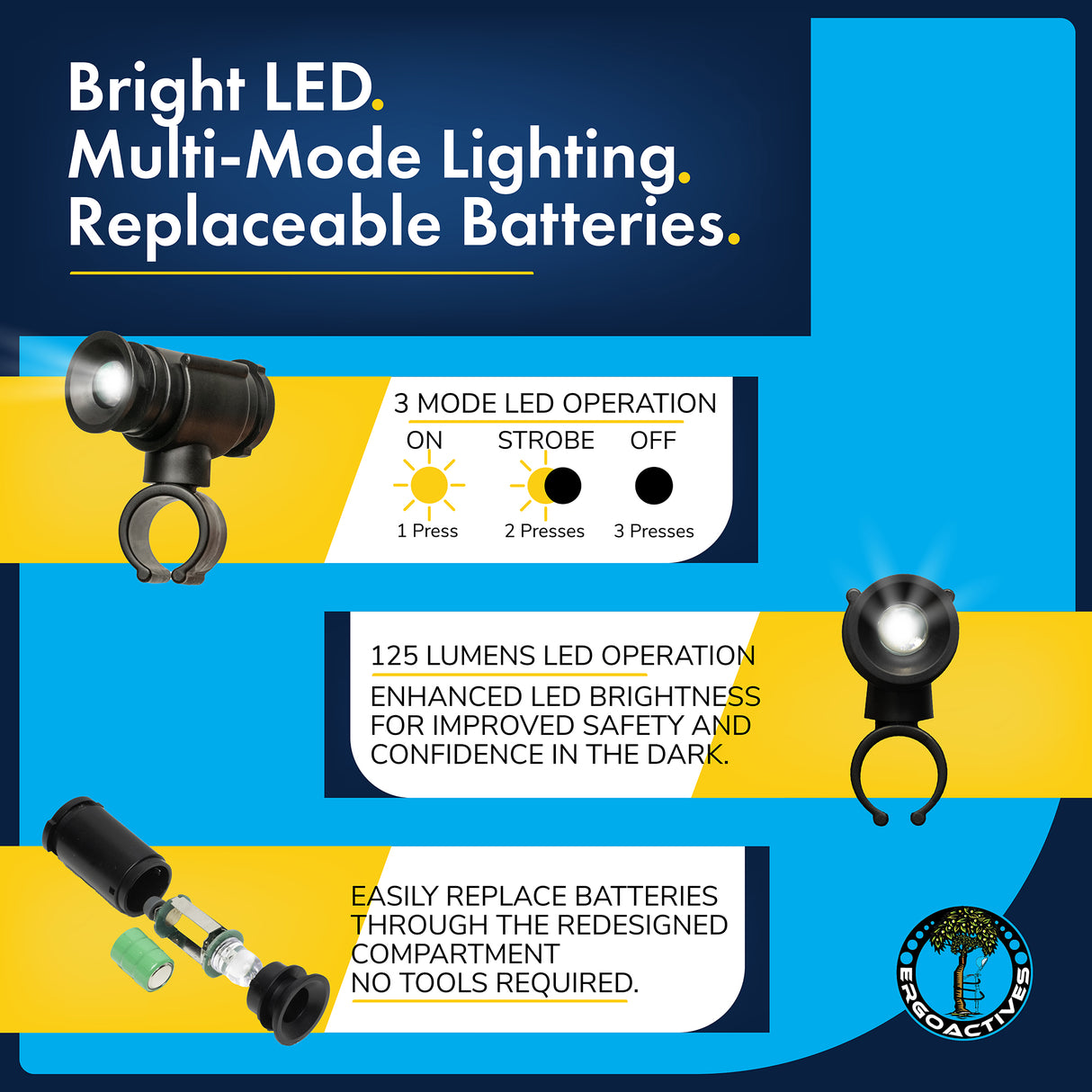 Crutch & Cane Flashlights, LightBaum 2G Brand New Version