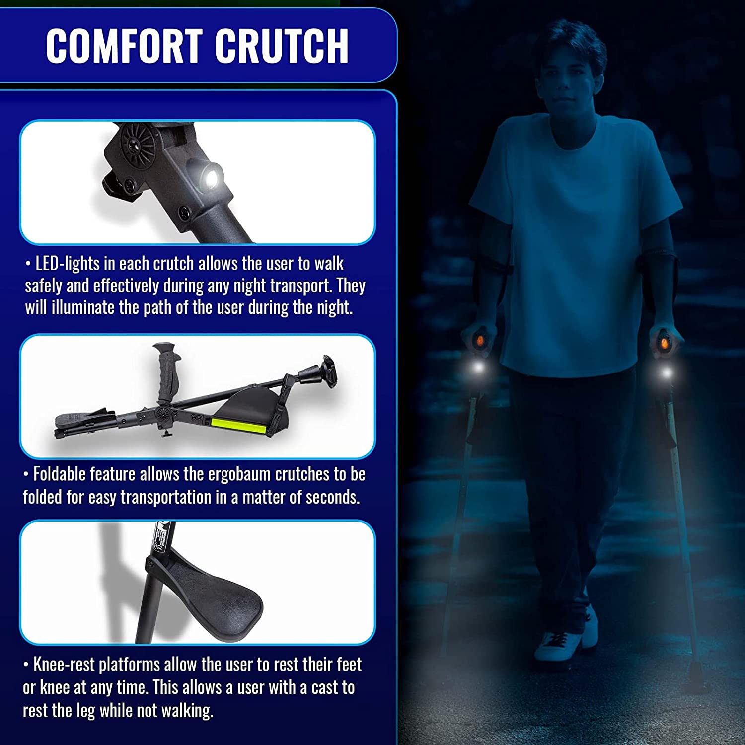 7G Ergobaum Adult Forearm Crutches