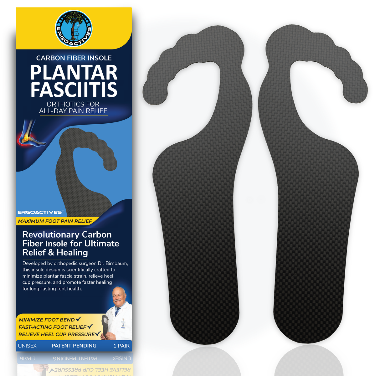 Ergoactives Carbon Fiber Insole (1 Pair-2 Units)