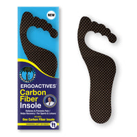 Ergo Carbon Fiber Insole Standard Edition (1 Unit), Rigid without Padding for Men and Women (Sizes M 9-12 and W 7-9)