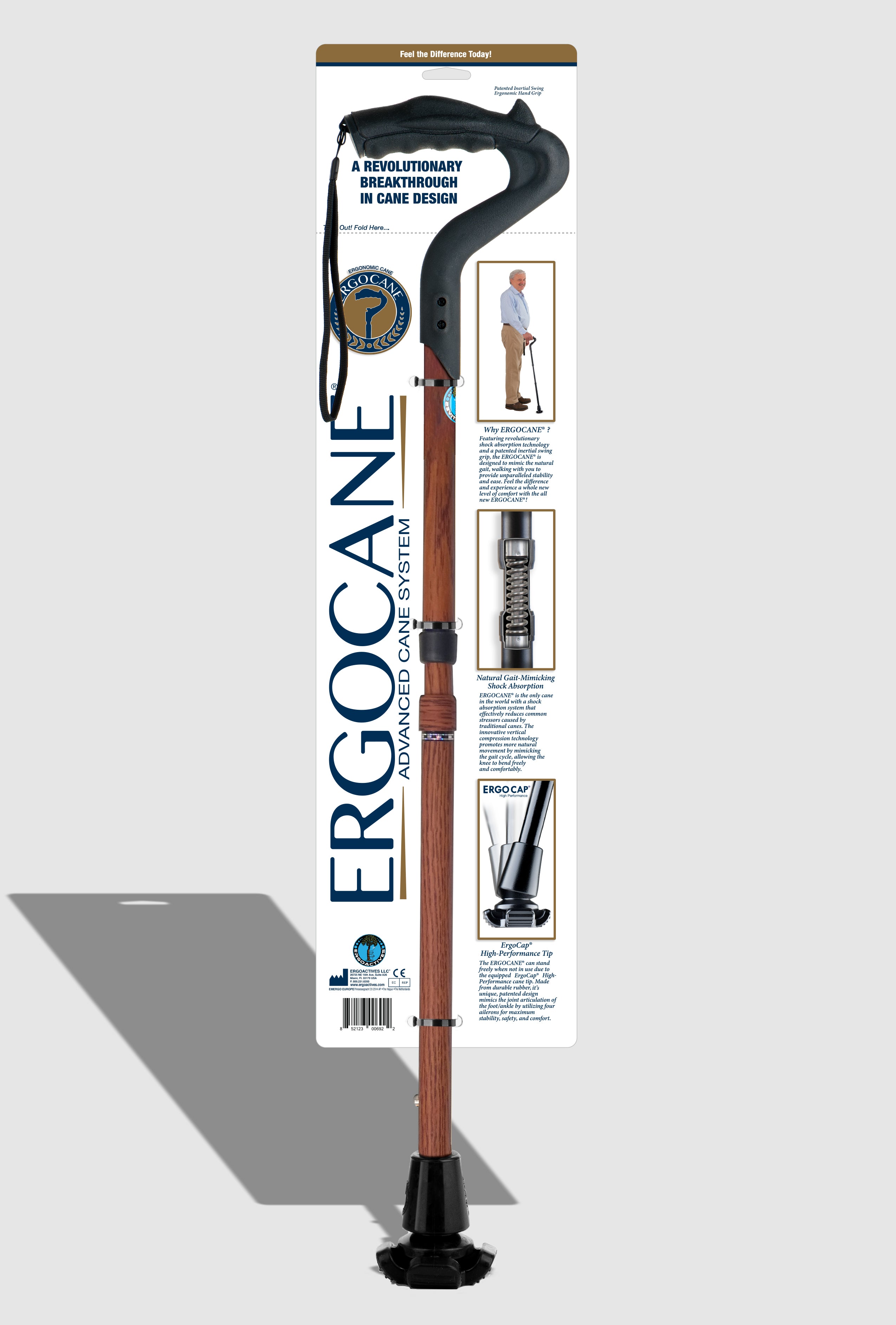 パワーステッキ２G Ergoactives社　ウッディ(茶色) Ergocane 2G – Ergoactives