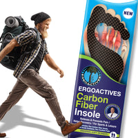Ergo Carbon Fiber Insole Plus Edition (1 Unit), Rigid with Padding for Men and Women (Sizes M 9-12 and W 7-9)