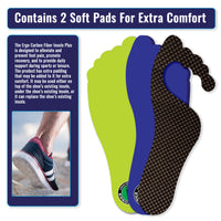 Ergo Carbon Fiber Insole Plus Edition (1 Unit), Rigid with Padding for Men and Women (Sizes M 9-12 and W 7-9)