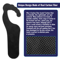 Ergo Carbon Fiber Insole Plus Edition (1 Unit), Rigid with Padding for Men and Women (Sizes M 9-12 and W 7-9)